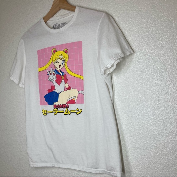 Sailor Moon Womens Tee Shirt White Medium CottonShort Sleeve CrewNeck - Picture 8 of 9